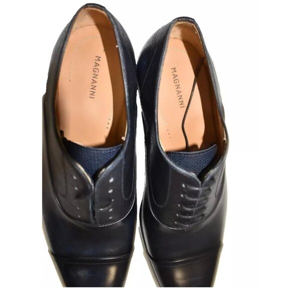 New! Magnanni Cap Toe Oxfords Size 42.5 9.5 Blue Leather 18664 DD435